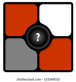 four frames for text with question  mark