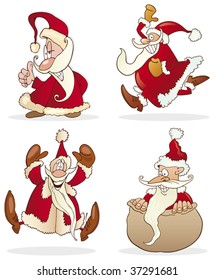 four funny santas