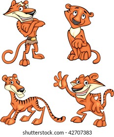 Four funny tigers