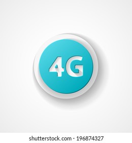 Four G latest wireless communication web icon on white background