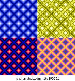 four geometric seamless patterns
