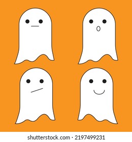 Four Ghost Expression Icon Vector