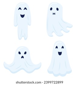Four Ghosts with Different Expressions.