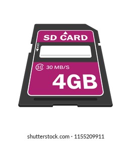 four gigabyte sd card for memory card concept. vector illustration