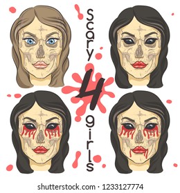 Four girls. Set.