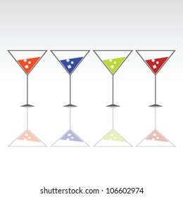 four glasses for drink with ice illustration
