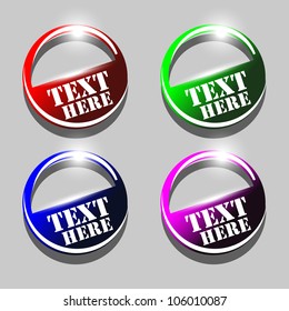four glossy web icons with the word place in gray background.