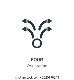 Four glyph icon vector on white background. Flat vector four icon symbol sign from modern orientation collection for mobile concept and web apps design.