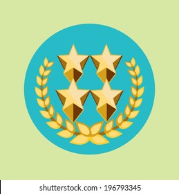 four golden stars and golden grains crown icon
