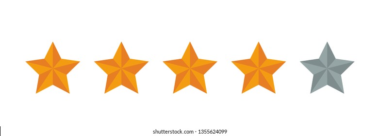  four golden stars rating icon Vector 