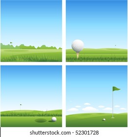 Four golf backgrounds