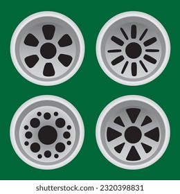 Four golf hole tray vector illustration.