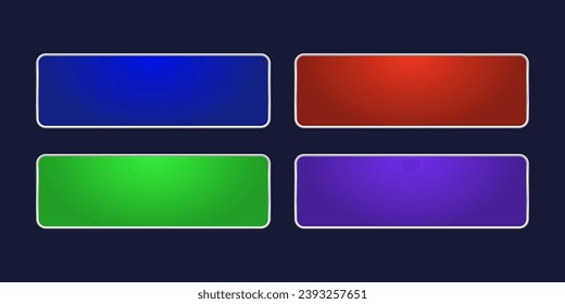 Four gradient colorful CTA buttons set.