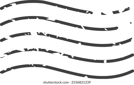 Four gray wavy lines form a postmark, symbolizing sending and delivery. Vintage design with modern appeal for business or personal projects