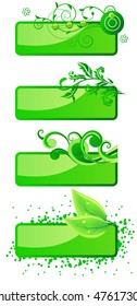 Four green eco banners