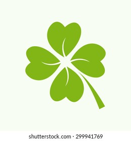 Four green leaf clover - vector