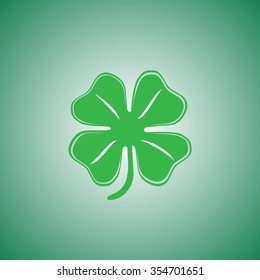 Four green leaf clover. Vector illustration 