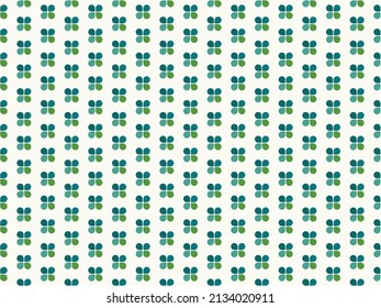 Four green leaf shamrock vector background. Green seamless pattern. Illustration EPS10