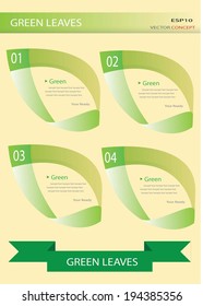 Four green leaves vector concept for nature presentation