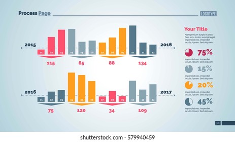 Four Groups of Bar Chart Columns Slide