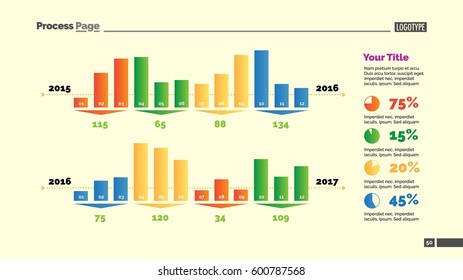Four Groups of Bar Chart Columns Slide
