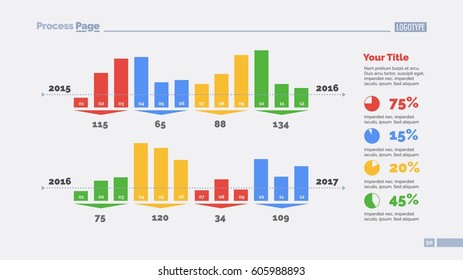 Four Groups of Bar Chart Columns Slide