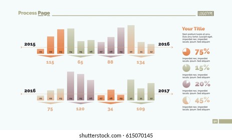 Four Groups of Bar Chart Columns Slide