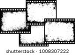 four grunge film frames with transparent space insert
