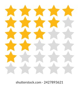  Four and half stars, customer quality symbol, vector product rating review flat icon for hotel, restaurant etc