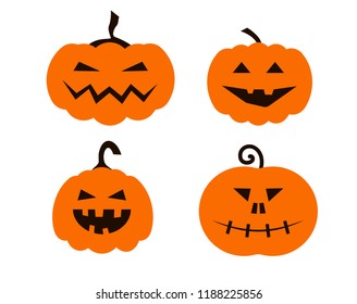four halloween pumpkins