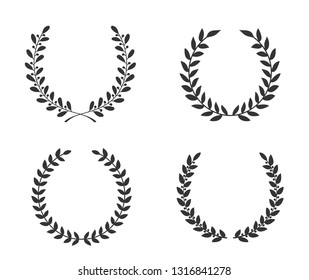 Four hand drawn laurel wreaths, vector eps10 illustration