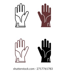 Quatro gestos de mão em diferentes cores e estilos quatro mãos
