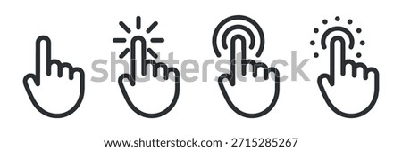 Four hand gestures are presented: tap, double tap, swipe, and multi-touch, depicted in a simple line style.