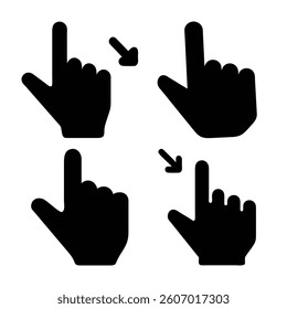 Four hand icons showing up and down pointing gestures.