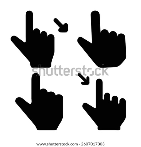 Four hand icons showing up and down pointing gestures.