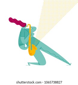 FOUR HAND SAXOPHONIST. TOUCHING WITH FLOW.
Serie of funny illustrations with cool musicians and instruments.
