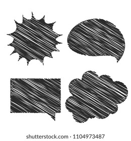 four hand scribble chat bubble design