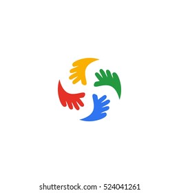 Four Hands in Circle Unity Logo
