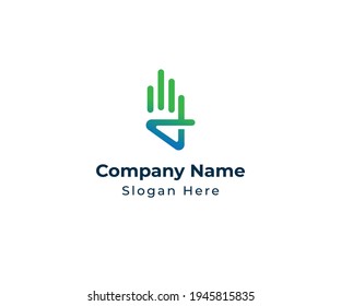 Four hands logo design vector symbol for company or individual business. suitable for any field of business