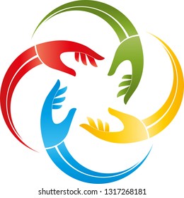 Four hands together logo