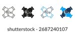 Four Hands In Unity Line And Solid Icon Set. Teamwork, Collaboration, And Partnership Symbol Collection. Business Cooperation And Support. Isolated Vector Illustration.