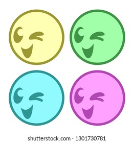 four happy faces