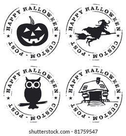 Four Happy Halloween Stamp