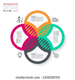 Four harmonious circle infographics.