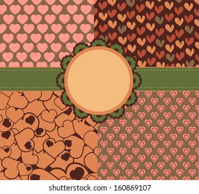 Four heart background