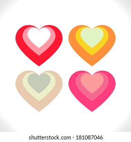 Four heart nested combination in beautiful colors
