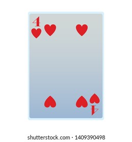 four of hearts card icon cartoon vector illustration graphic design