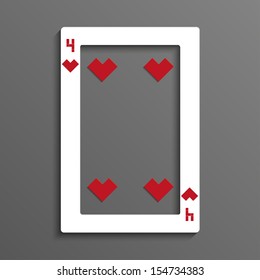 Four of hearts playing card