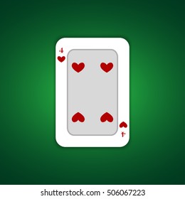 Four of hearts playing card