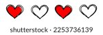 FOUR HEARTS IN A ROW WITH INTERSPERSED RED COLOR